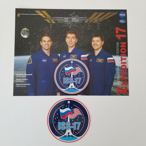 ISS 17 Expedition 17 NASA Photo/Poster & Expedition 17 Patch With‎ Detailed Info - Picture 1 of 3